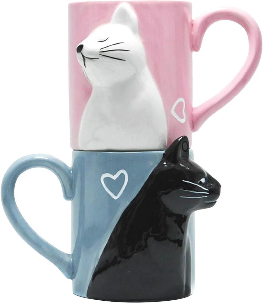 2 Cat Couple Mug Set - Just Cats - Gifts for Cat Lovers