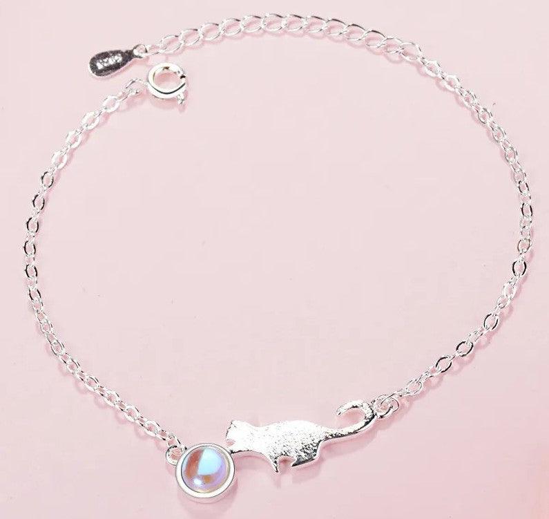 925 Sterling Silver Cat with Ball Bracelet - Just Cats - Gifts for Cat Lovers