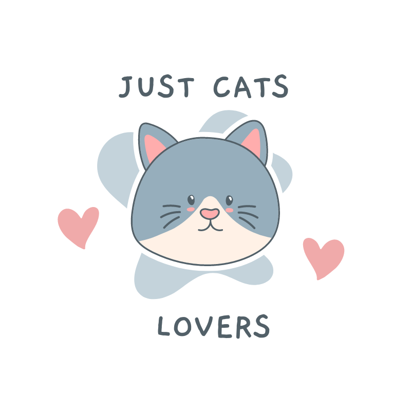 A Cat with Hearts and Text