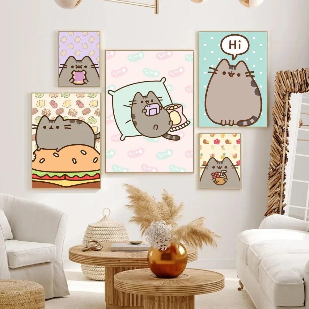 Pusheen cat Classic Style Adhasive Posters, 10 Pictures, 5 Sizes