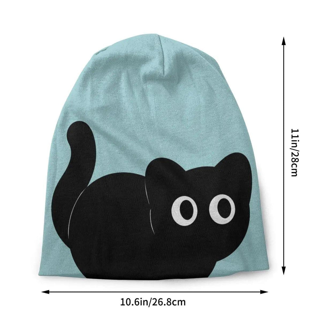 Black Cat Blue Beanie - Just Cats - Gifts for Cat Lovers