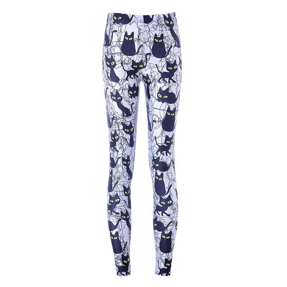 Black Cat Printed Leggins, One size - Just Cats - Gifts for Cat Lovers