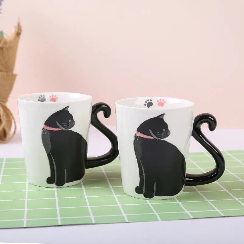 Black Cat Tail Handle Mug - Just Cats - Gifts for Cat Lovers