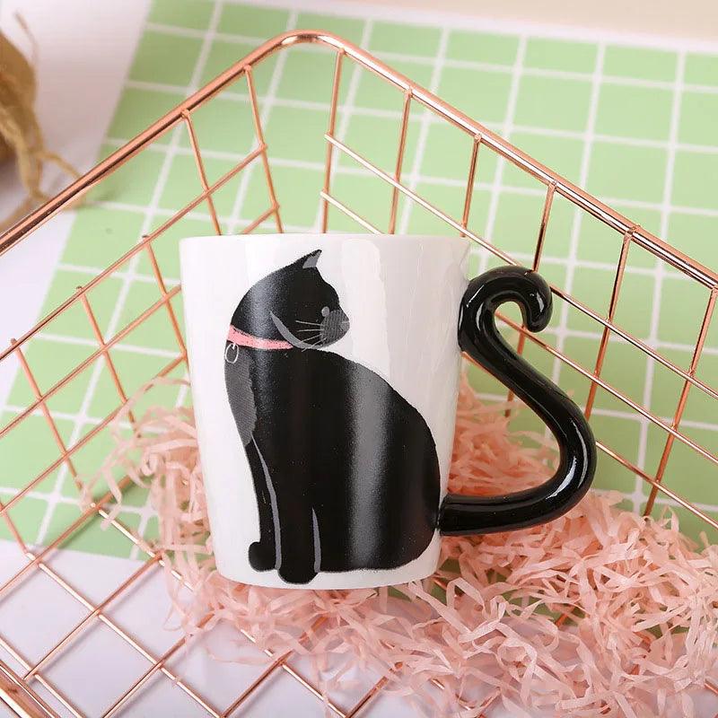 Black Cat Tail Handle Mug - Just Cats - Gifts for Cat Lovers