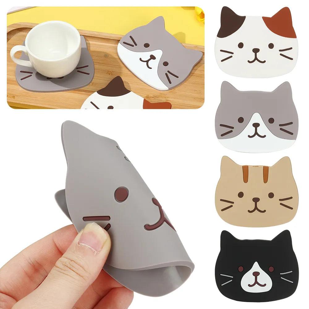 Cartoon Cat Face Coaster - Just Cats - Gifts for Cat Lovers