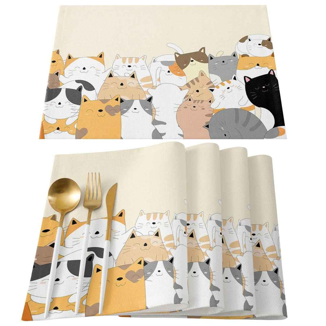 Cartoon Cat Placemat &amp; napkins - Just Cats - Gifts for Cat Lovers