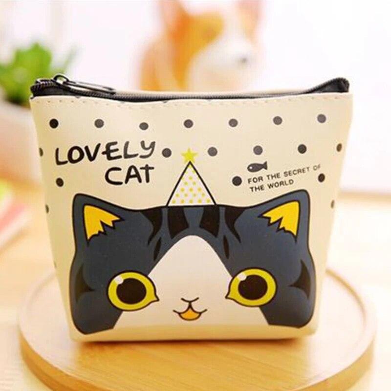 Cartoon Cat PU Coin Purse, 4 Desings - Just Cats - Gifts for Cat Lovers