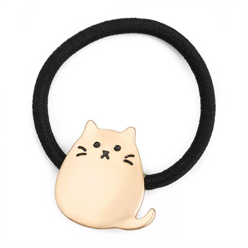 Cartoon Cat Shape Ponytail Band,Silver/Gold - Just Cats - Gifts for Cat Lovers