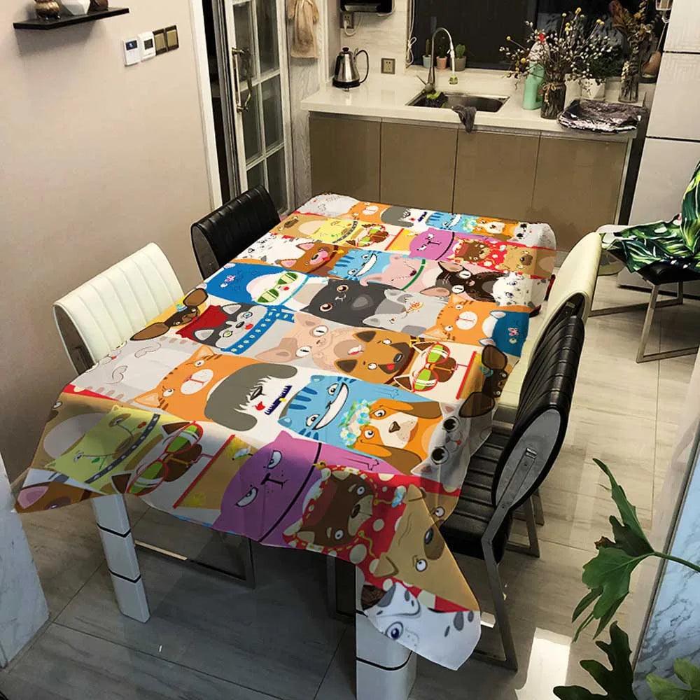 Cartoon Cat Waterpfoof Tablecloths, 7 desings, 6 sizes - Just Cats - Gifts for Cat Lovers
