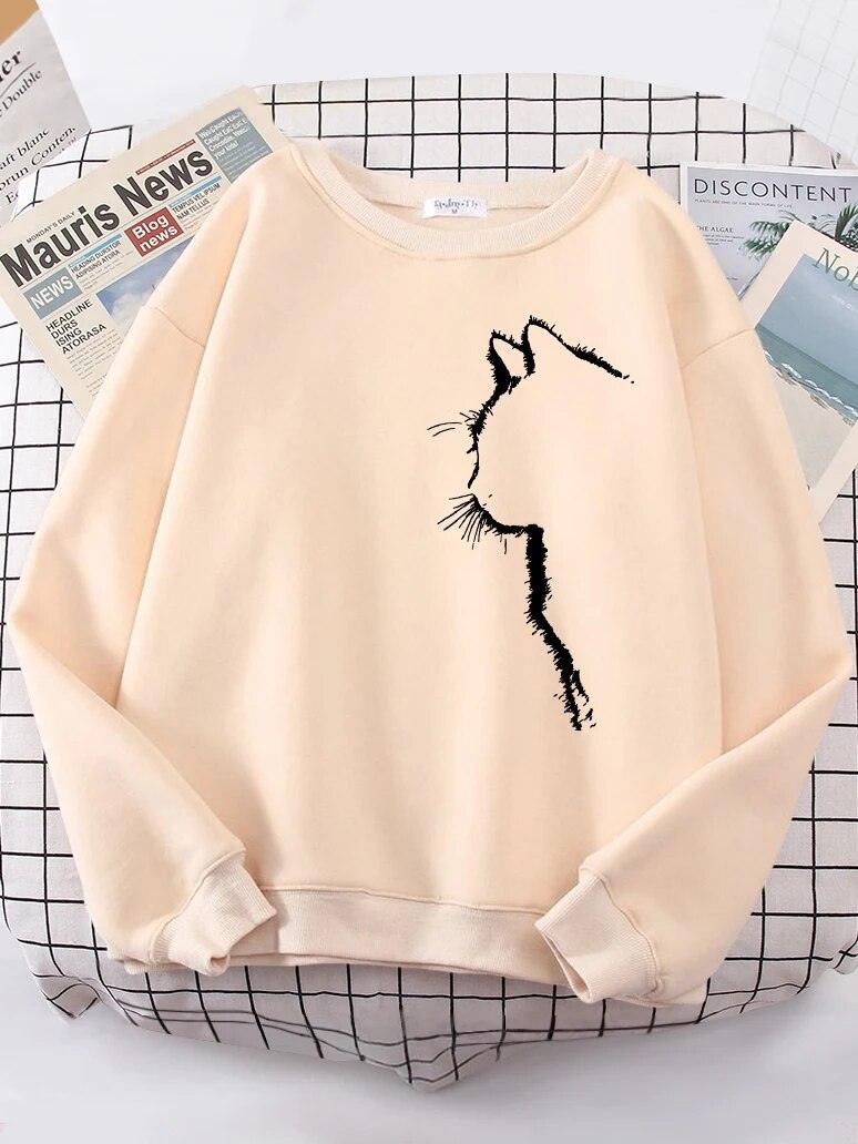 Cat outline Sweatshirt, 10 Colors, S-2XL - Just Cats - Gifts for Cat Lovers
