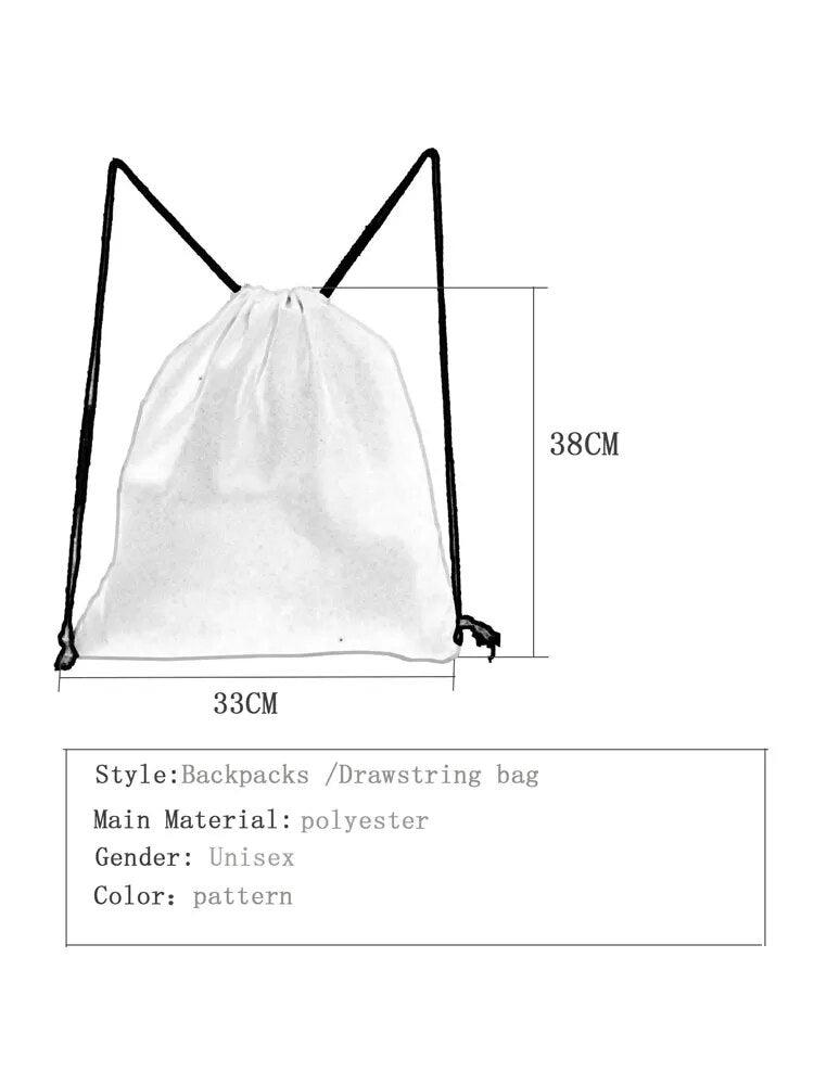Cat Printed Drawstring Backpack, 13 varieties - Just Cats - Gifts for Cat Lovers