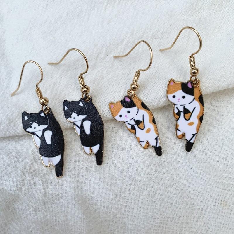 Cats Held by Scruff Hook Earrings, 6 Colors - Just Cats - Gifts for Cat Lovers