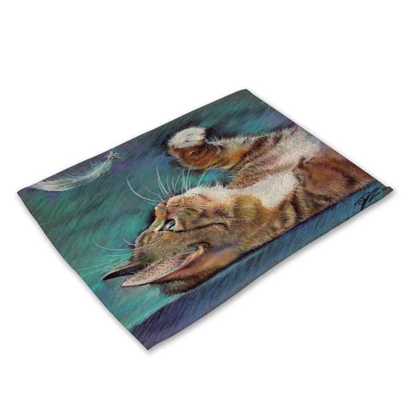 Cats Paintings Print Placemat, 19 Designs - Just Cats - Gifts for Cat Lovers