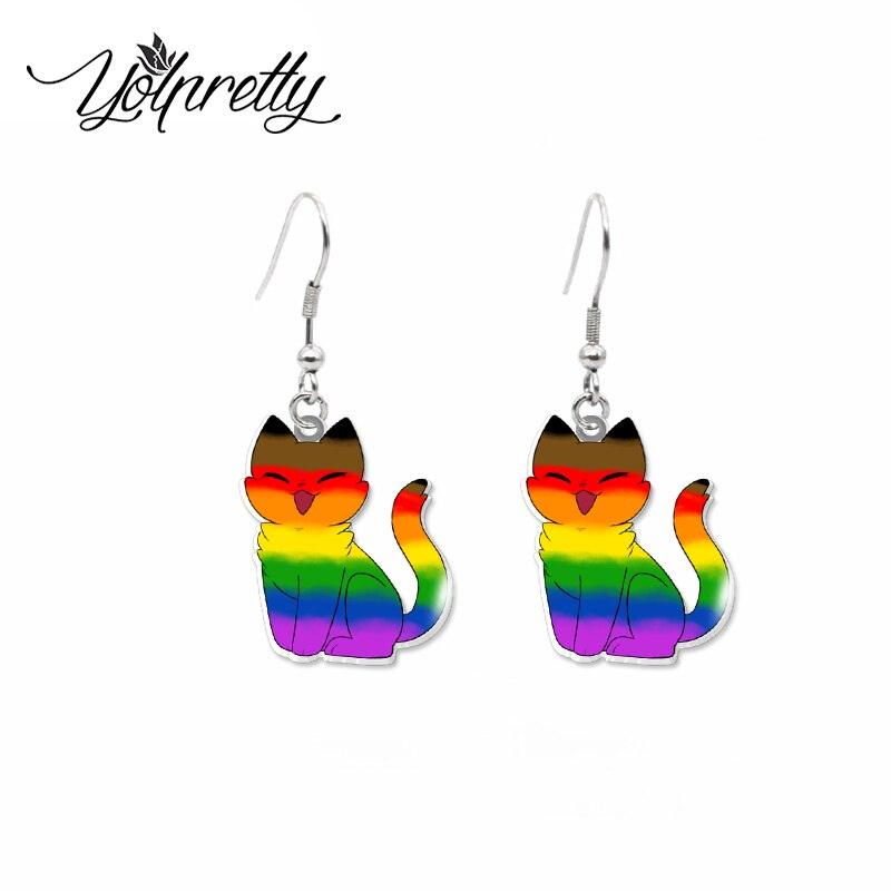 Colorful Cat Drop Earrings, 8 variatios - Just Cats - Gifts for Cat Lovers