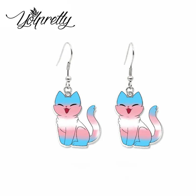 Colorful Cat Drop Earrings, 8 variatios - Just Cats - Gifts for Cat Lovers