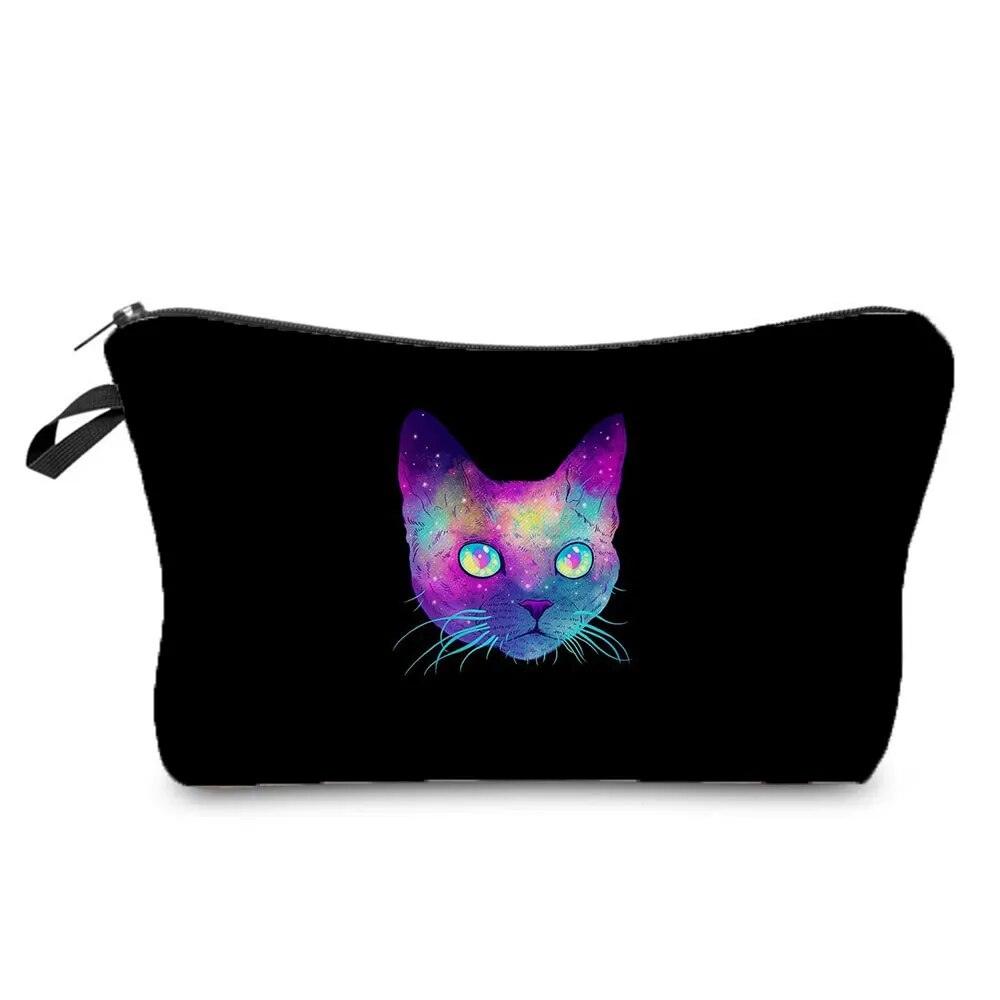 Colurful Cat printed travel Pouche/Cosmetic bag, 10 Designs - Just Cats - Gifts for Cat Lovers