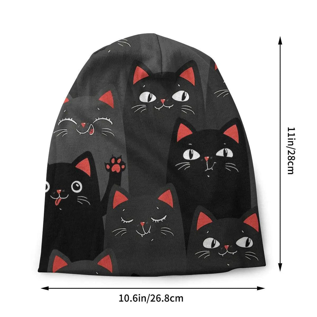 Cute Black Cat Winter Beanie - Just Cats - Gifts for Cat Lovers