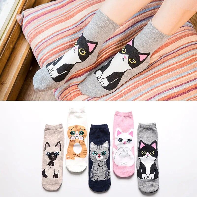 Cute Cartoon Cat socks, 13 Designs - Just Cats - Gifts for Cat Lovers