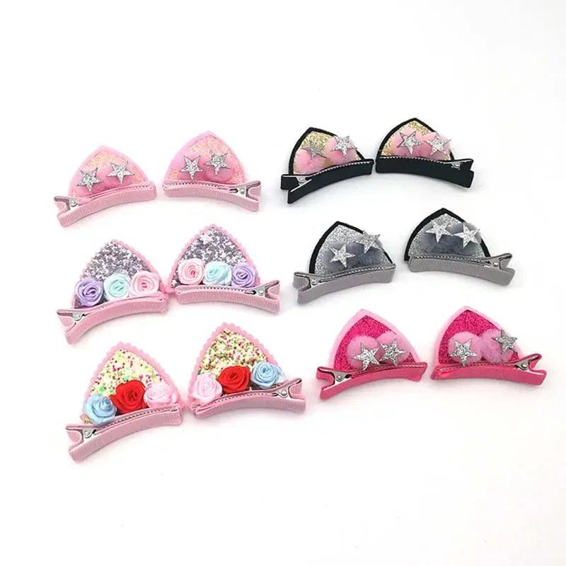 Cute Cat Ears Hair Clips Pair, Minimum order 2 pairs - Just Cats - Gifts for Cat Lovers