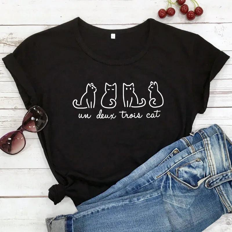 Cute cat print T-Shirts, One Designe 9 Colors, S-3XL - Just Cats - Gifts for Cat Lovers