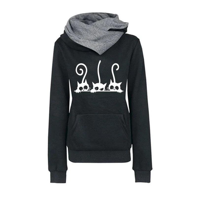 Cute Cat Trio Stylish Hoodies, 5 Colors - Just Cats - Gifts for Cat Lovers