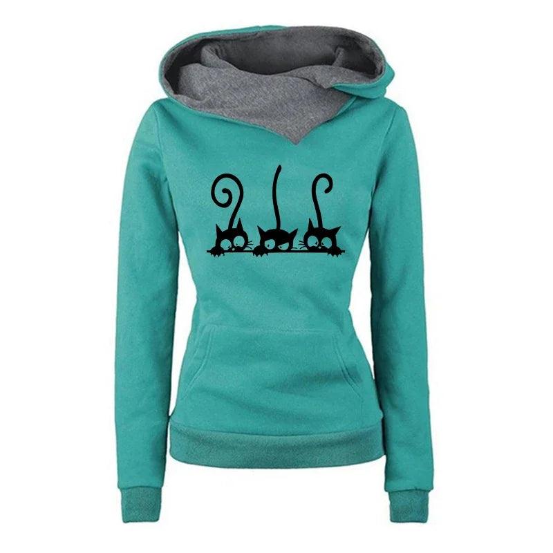 Cute Cat Trio Stylish Hoodies, 5 Colors - Just Cats - Gifts for Cat Lovers