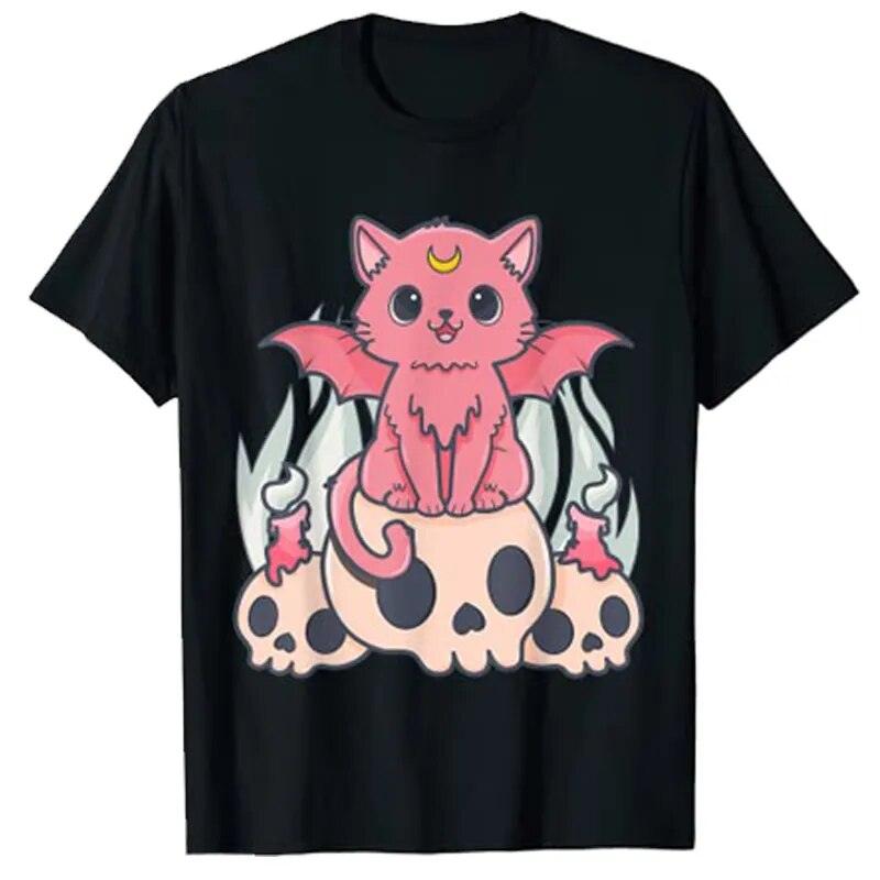 Cute Goth Creepy Cat T-Shirts 3 Designs, 6 Colors - Just Cats - Gifts for Cat Lovers