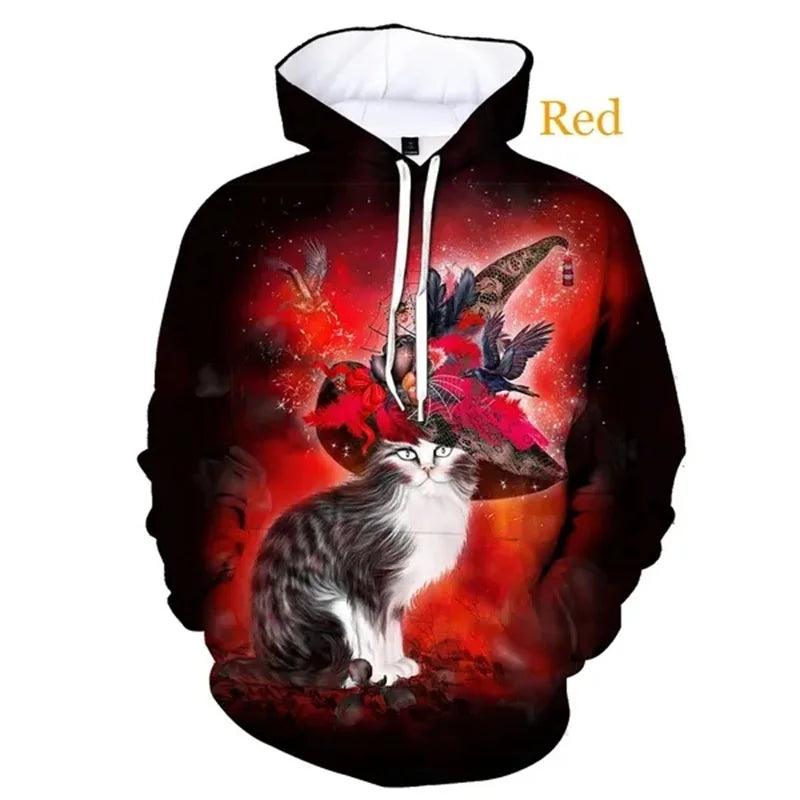 Dark Gothic Printed Hoodies, 6 Desgins XS-6XL - Just Cats - Gifts for Cat Lovers