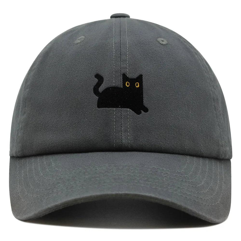 Embroidered Black Cat baseball Cap , 14 colors - Just Cats - Gifts for Cat Lovers