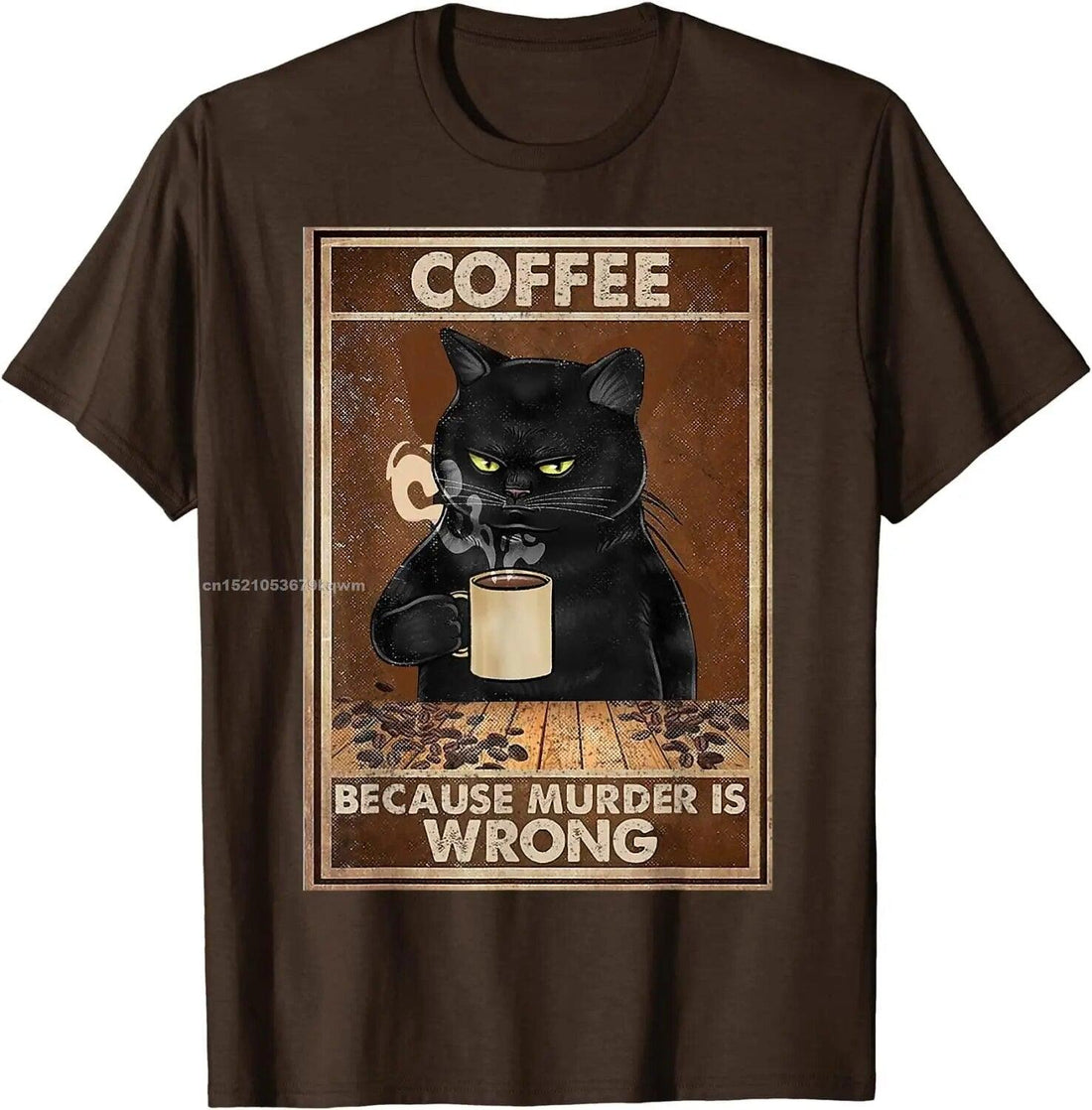 Funny Cat with Coffer T-Shirt, 8 Colors, XS-3XL - Just Cats - Gifts for Cat Lovers
