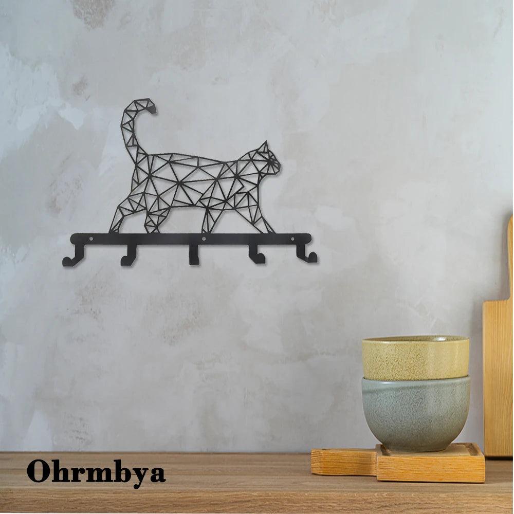 Geomatric Shapes Style Cat decorative hanger - Just Cats - Gifts for Cat Lovers