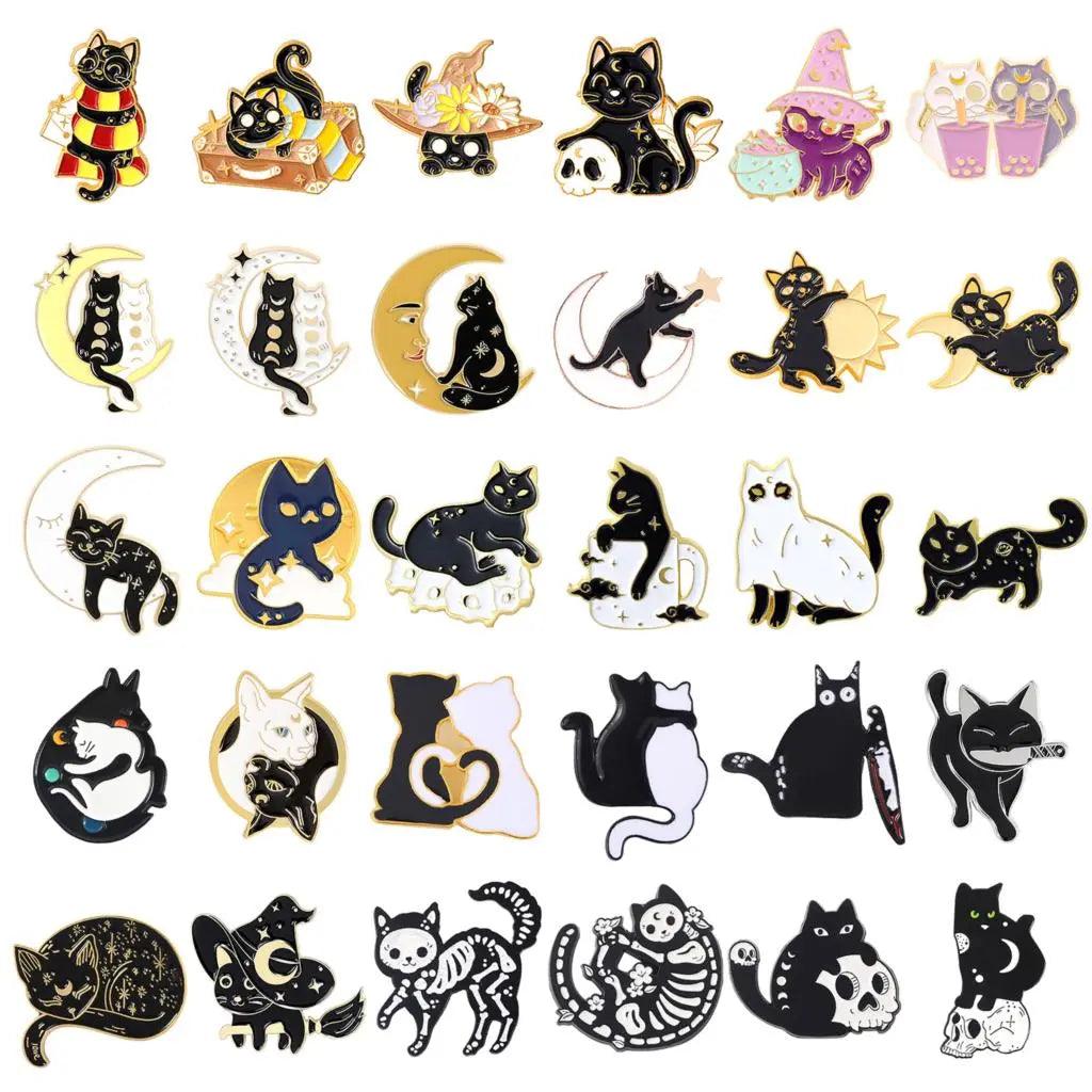 Gothic Cat Pins, 30Designs - Just Cats - Gifts for Cat Lovers