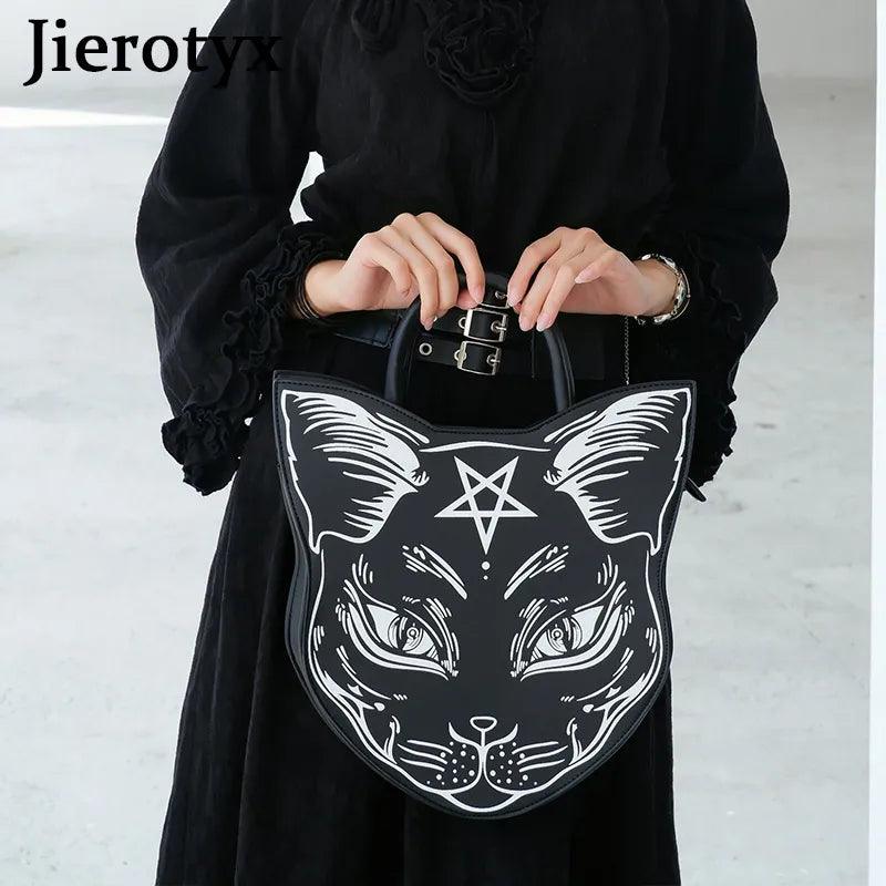 Gothich Cat PU Handbag Purse, Black - Just Cats - Gifts for Cat Lovers