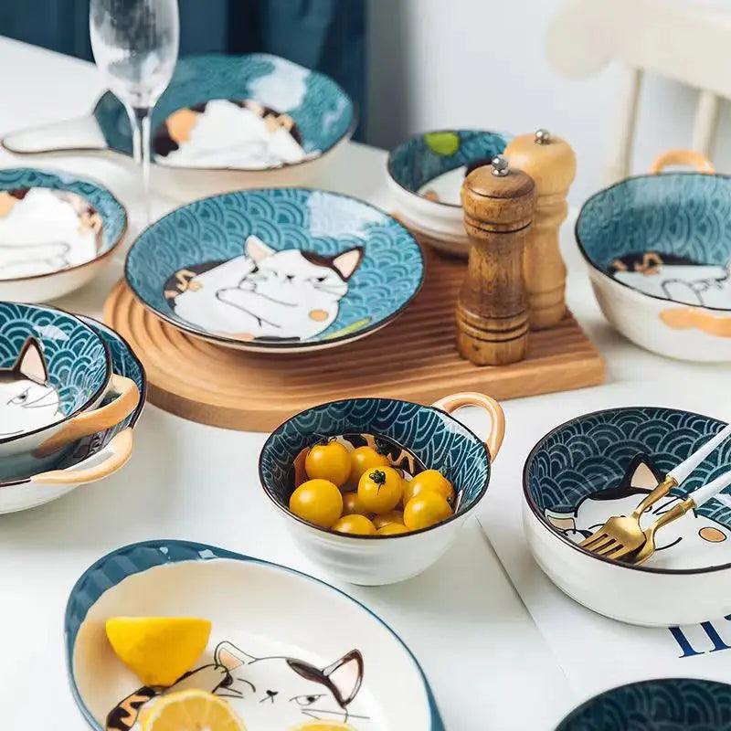Japanese Style Ceramic Dishes, 13 Sizes - Just Cats - Gifts for Cat Lovers