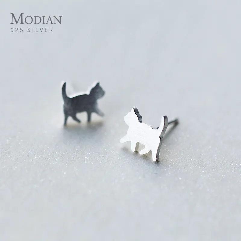 Mini 925 Sterling Silver Cat Stud Earrings - Just Cats - Gifts for Cat Lovers