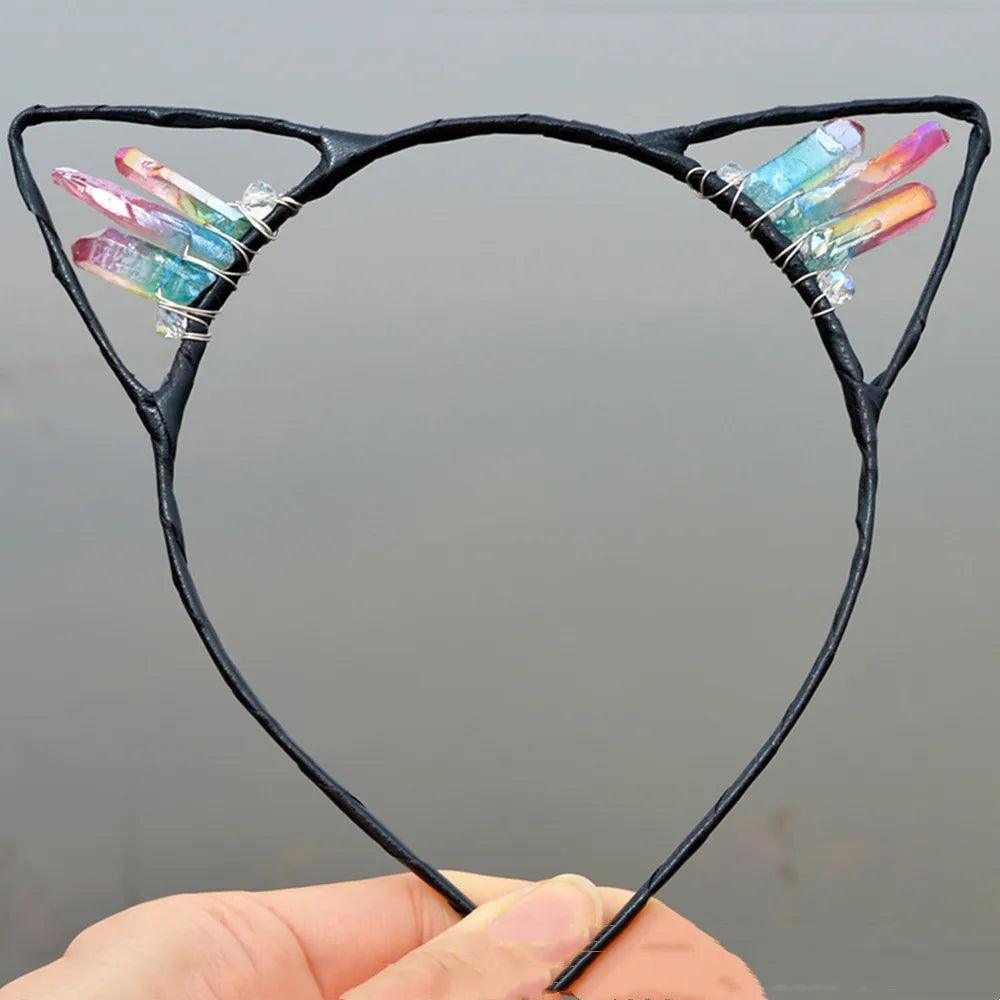 Natural Crystal Cat Ears Headband - Just Cats - Gifts for Cat Lovers