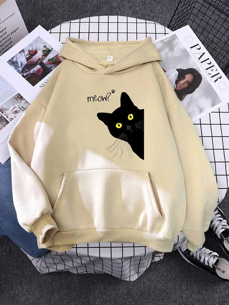 Peeking Black Cat Hoodie, 9 Colors,S-XXL - Just Cats - Gifts for Cat Lovers