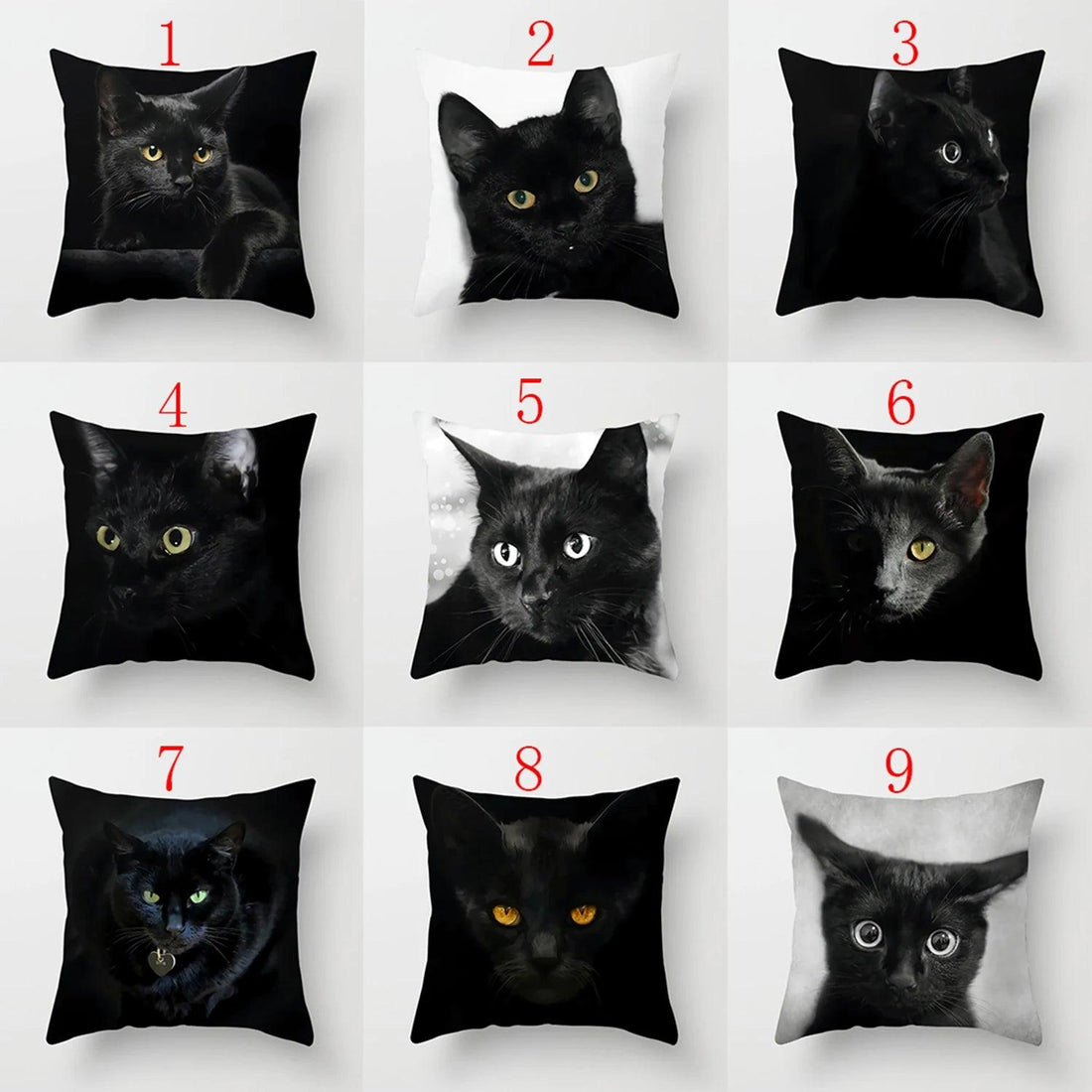 Realistic Black Cat Decorative Pillowcase, 4 sizes, 9 desings - Just Cats - Gifts for Cat Lovers