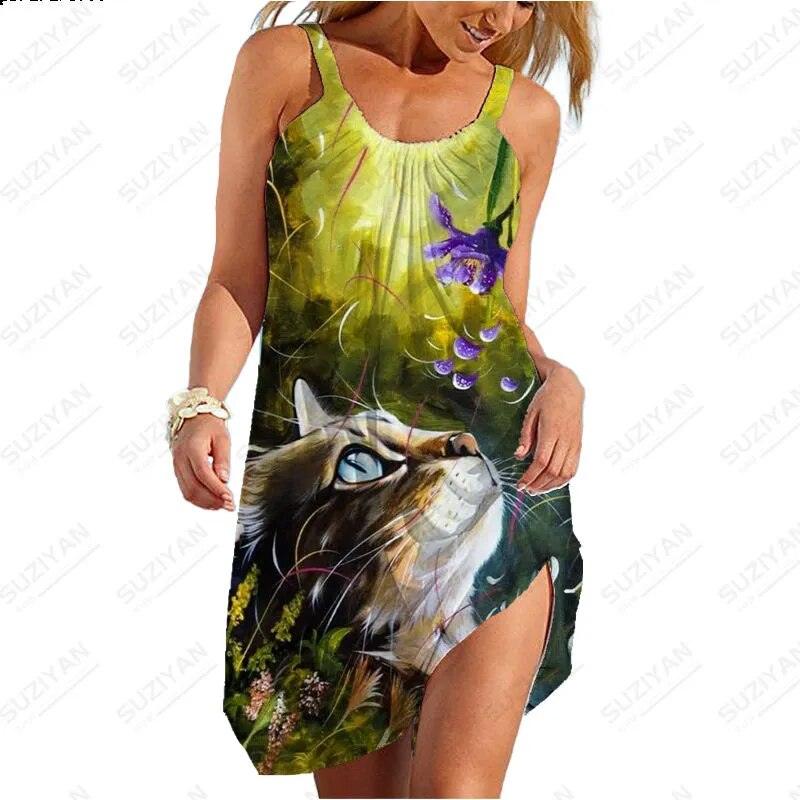 Realistic Cat Print Dreses, 4 Desgins, S-5XL - Just Cats - Gifts for Cat Lovers