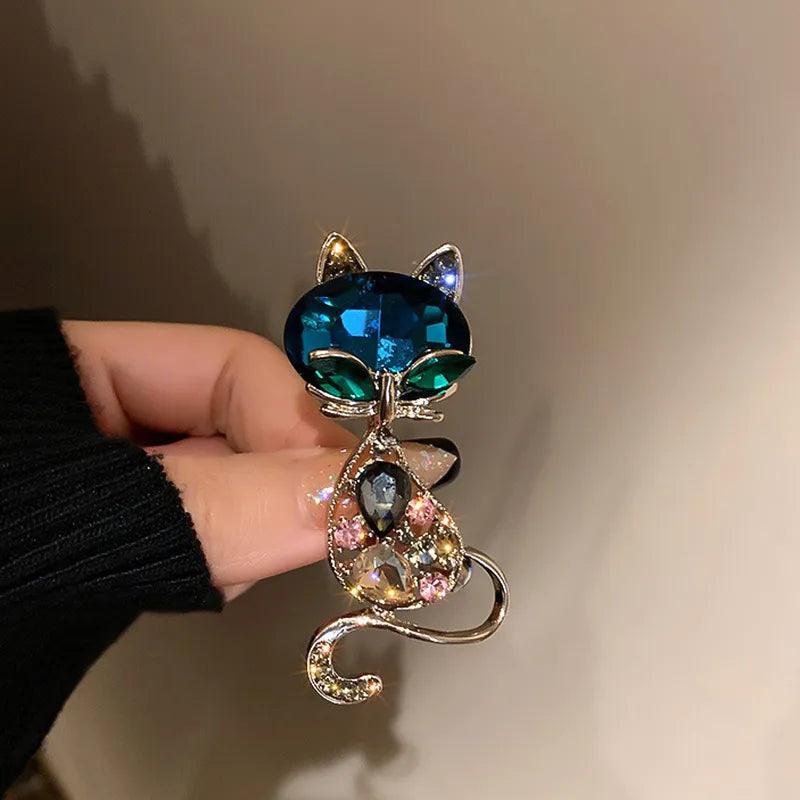 Rhinestone Cat Brooch - Just Cats - Gifts for Cat Lovers