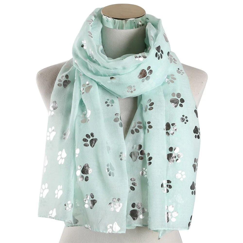 Silver Paw Shawl Scarf, 7 Colors - Just Cats - Gifts for Cat Lovers