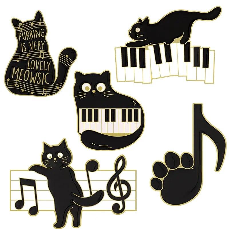 Various Black Cat Pin, 26 Designs - Just Cats - Gifts for Cat Lovers