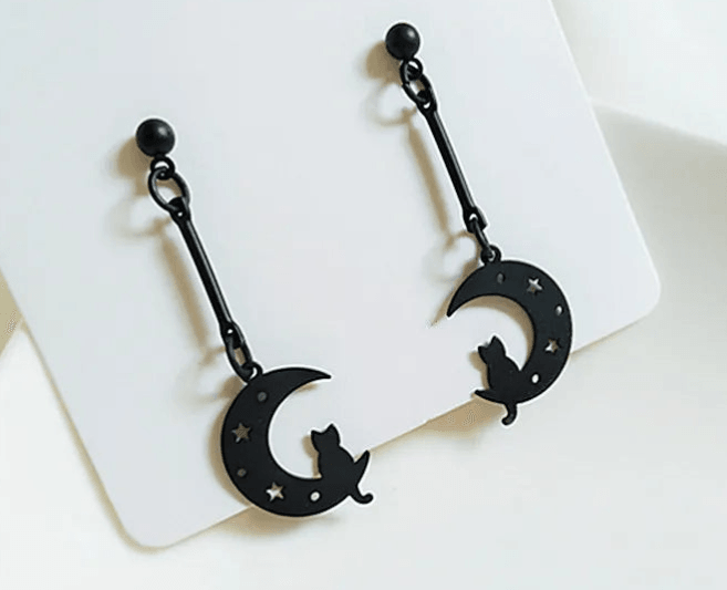 Various Black Drop Earring, 9 Designs - Just Cats - Gifts for Cat Lovers