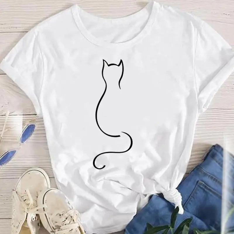Various Printed Cat T-shirts, 6 Designs, S-4XL - Just Cats - Gifts for Cat Lovers