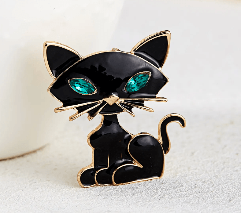 Various Rhinston Cat Brooches, 12 Designs - Just Cats - Gifts for Cat Lovers