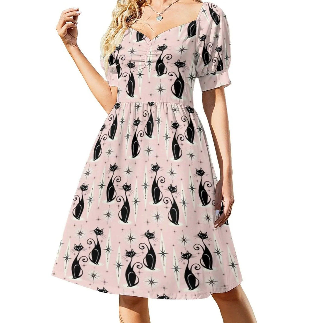 Verious Catroon Cat Print dresses, S-5XL, 12 Designs - Just Cats - Gifts for Cat Lovers