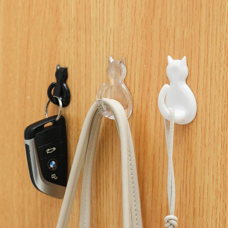 Waterproof Adhesive Hooks for Bathroomm 2 Pcs large &amp; small, 3 Colors - Just Cats - Gifts for Cat Lovers