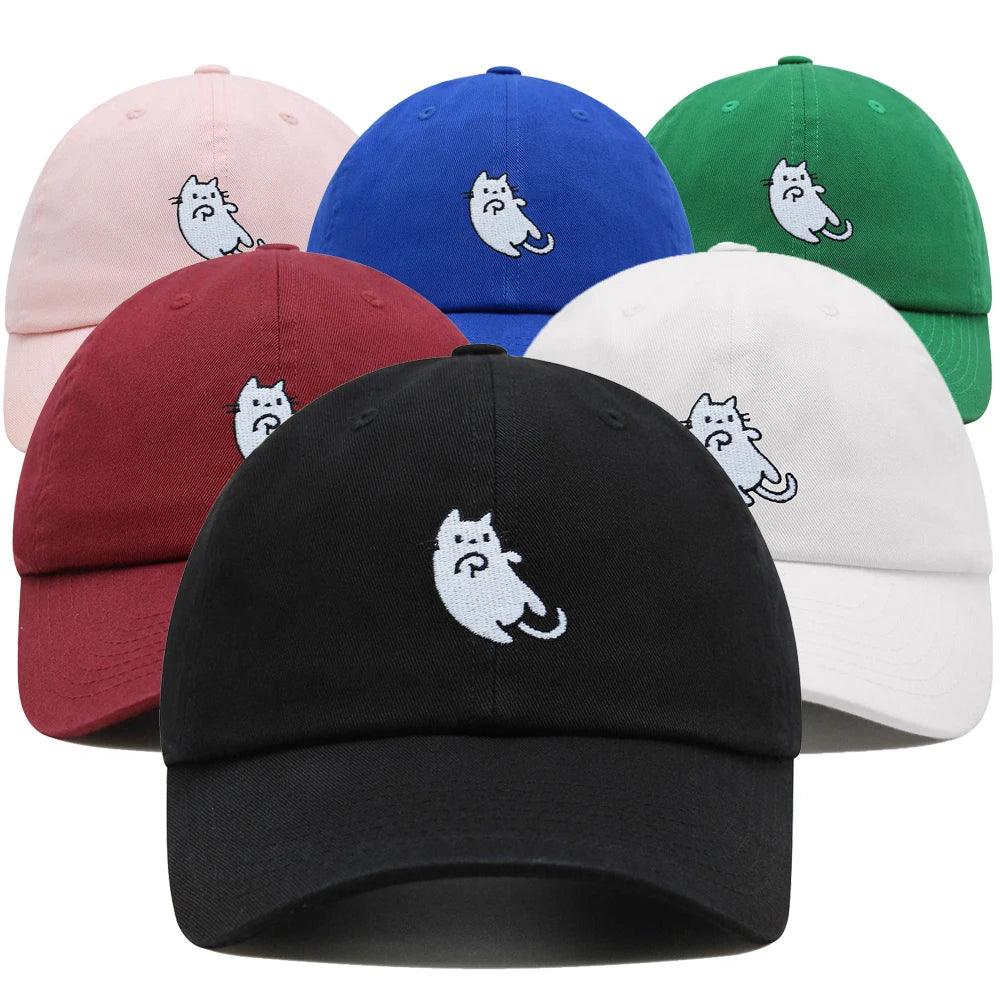 White Cat Adjustable Baseball Cap, 10 colors - Just Cats - Gifts for Cat Lovers