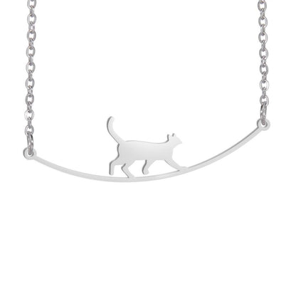 14 various Stainless Steel Cat Necklaces - Just Cats - Gifts for Cat Lovers