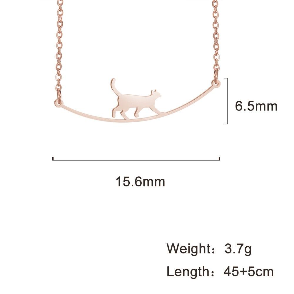 14 various Stainless Steel Cat Necklaces - Just Cats - Gifts for Cat Lovers